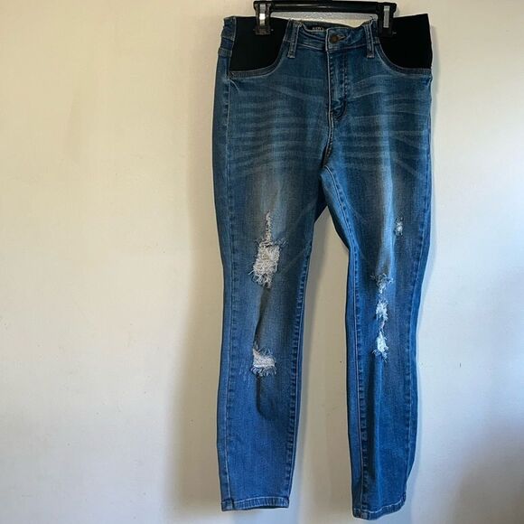 EXCELLENT DISTRESSED CONDITION SIZE 27 JUDY BLUE JEANS - Picture 3 of 8